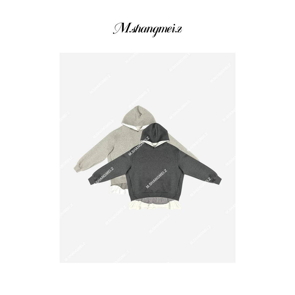 M.SHANGMEI.Z/沐熙美大哥时尚重工ins拼接连帽卫衣X022083