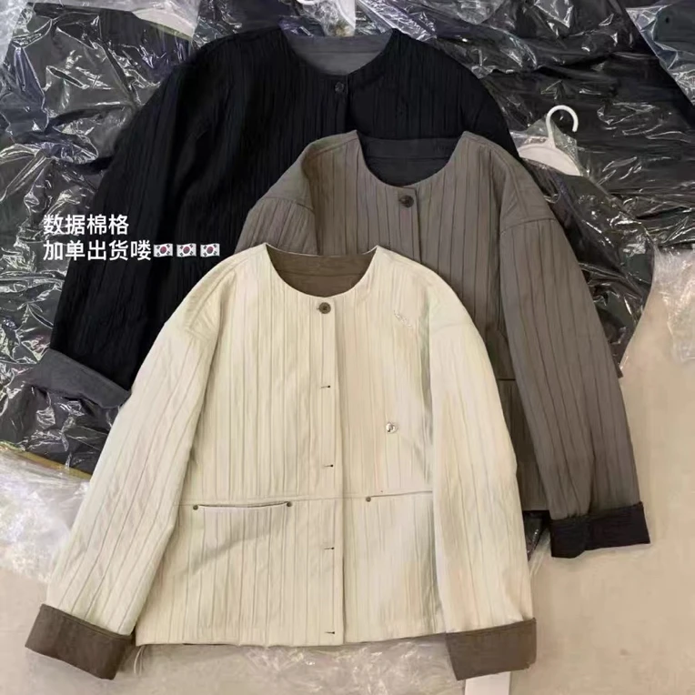 5013 日系高级感夹棉无领外套