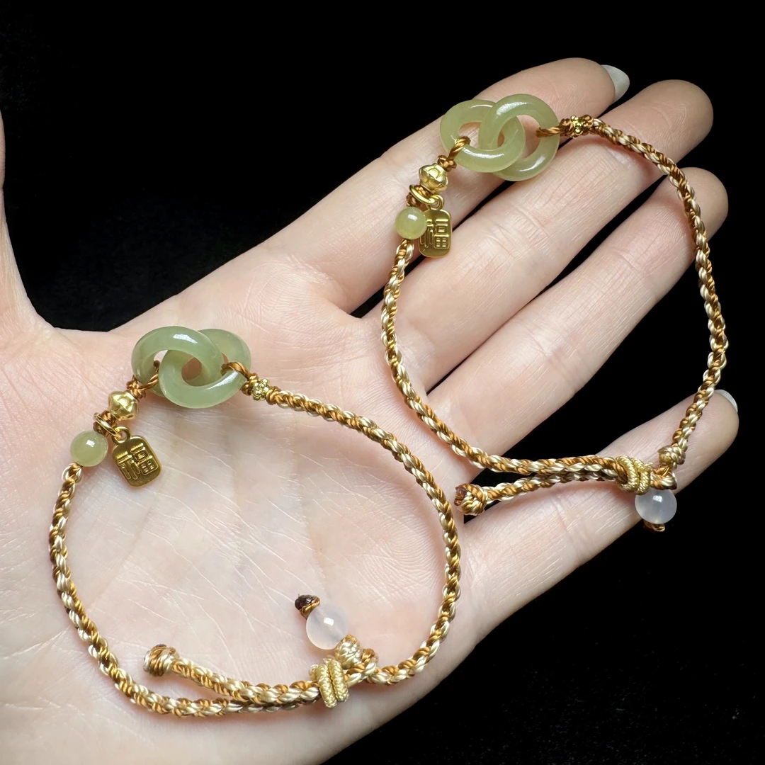 【云上叙】5 V96137-和田玉手绳-多样性发其一-13*3mm（东哥）