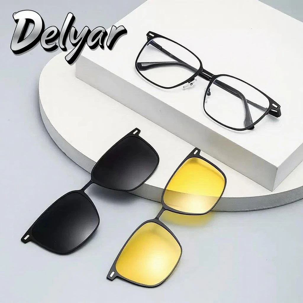 【迪力Delyar】三合一墨镜偏光防紫外线夜视太阳镜时尚方框欧若风