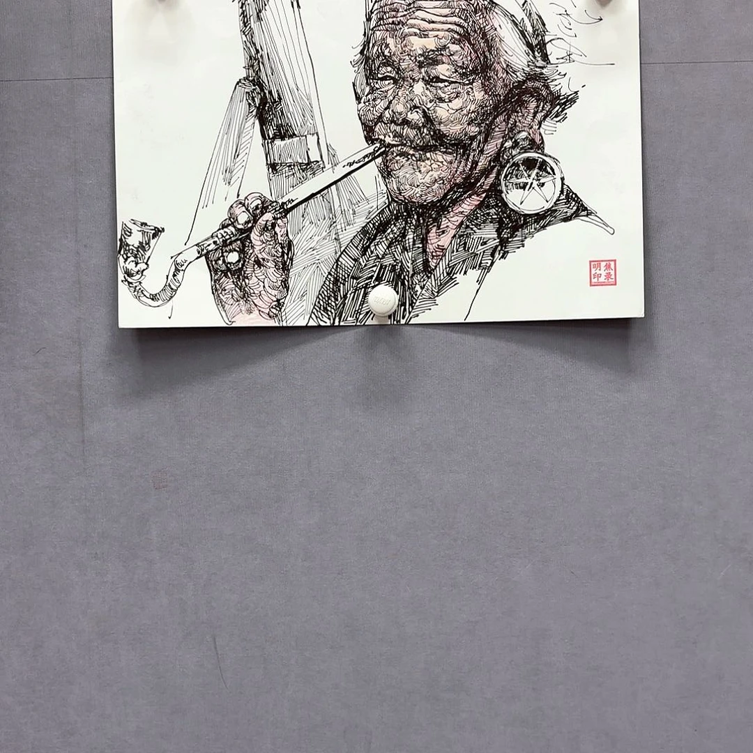 国画艺术家真人手绘
