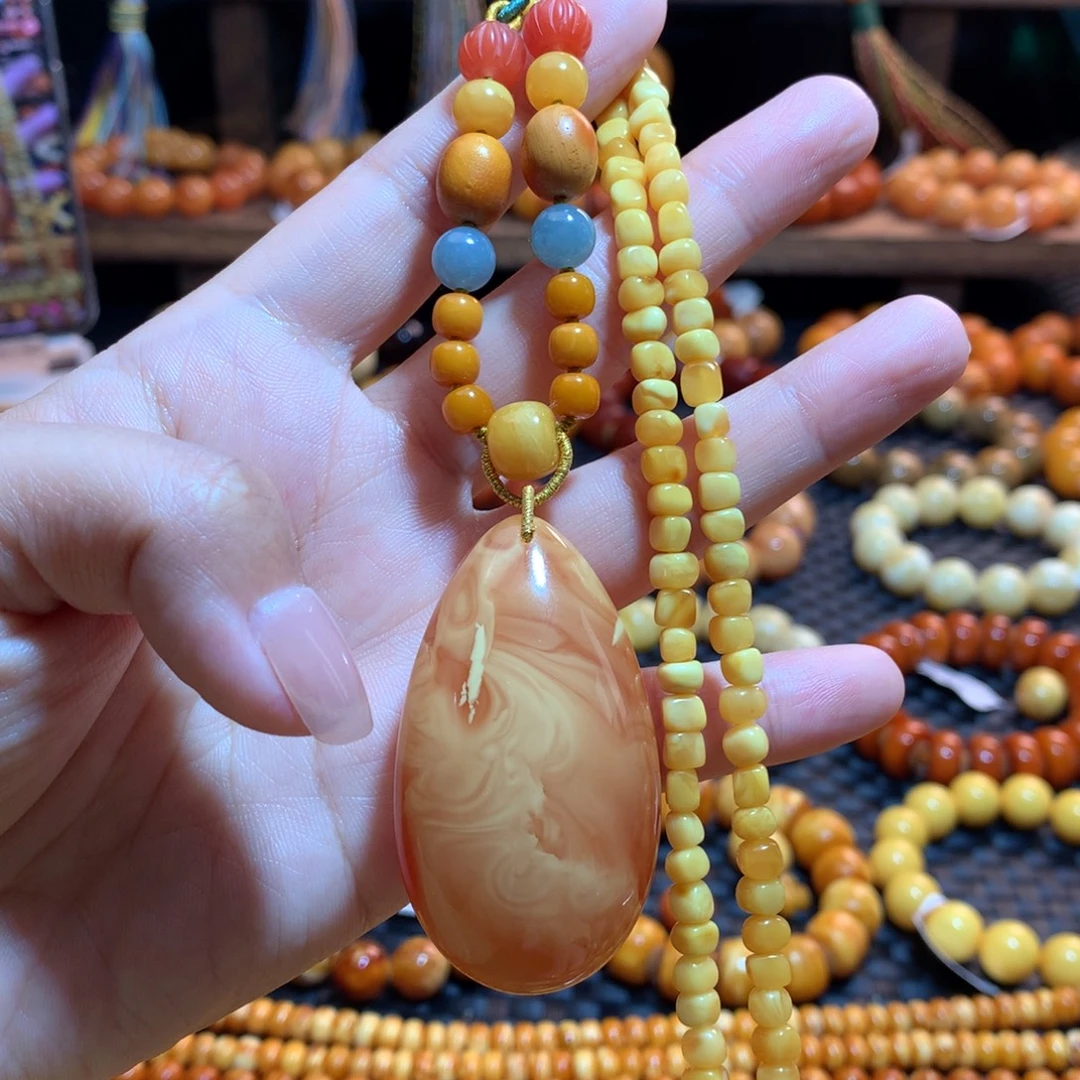 蜜蜡未镶嵌吊坠(赠链)蜜蜡吊坠