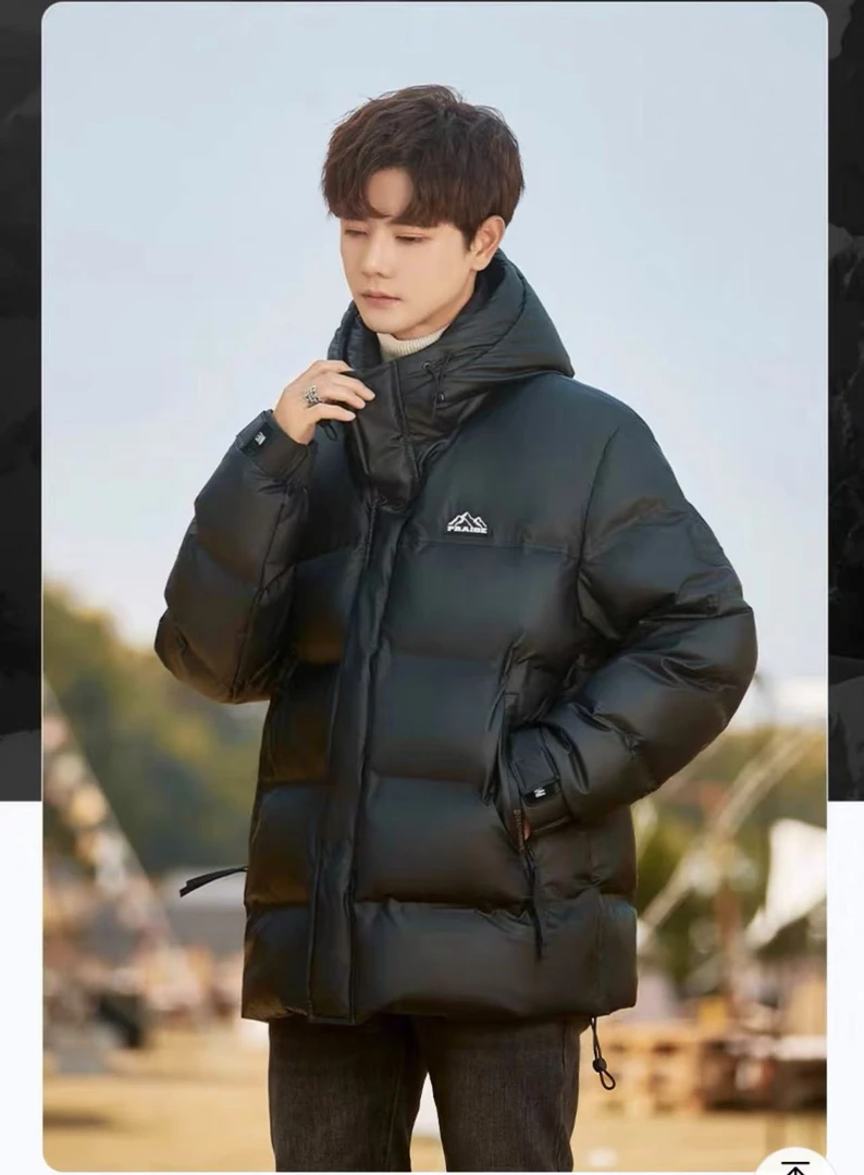 羽绒服男款冬季2024新款加厚白鸭绒保暖连帽外套高充绒防寒服w07