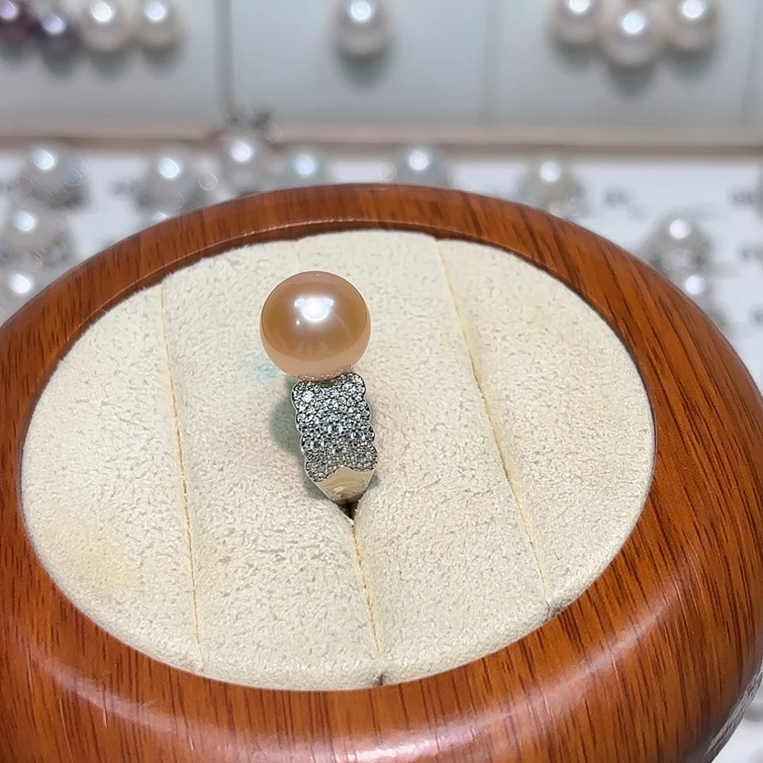 新***店淡水珍珠银S925镶嵌戒指