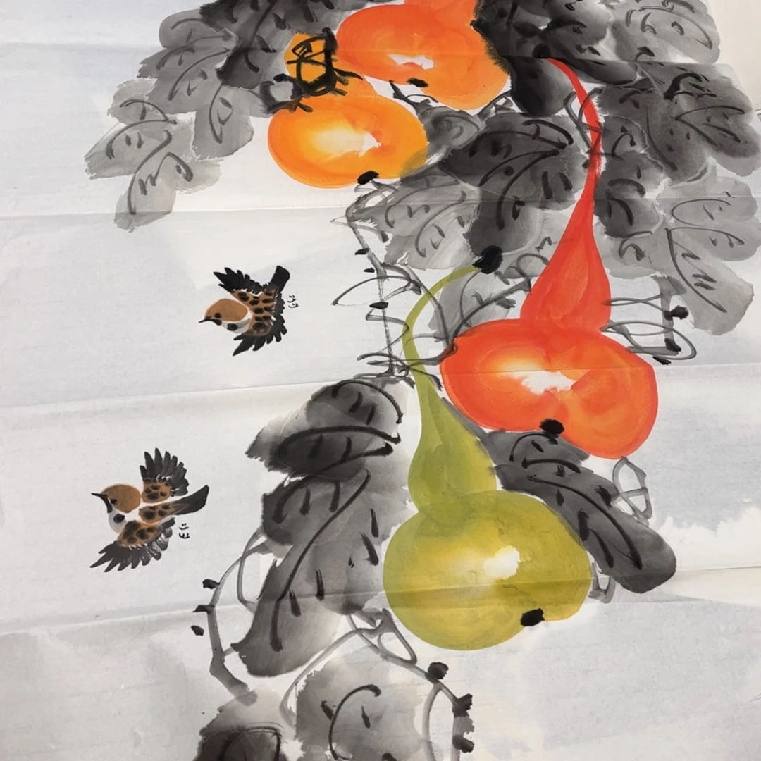 国画12.6纯手绘无边框作品