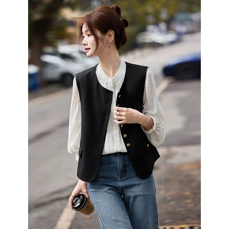 二哥二嫂【小金扣马甲】早秋百搭小香马甲