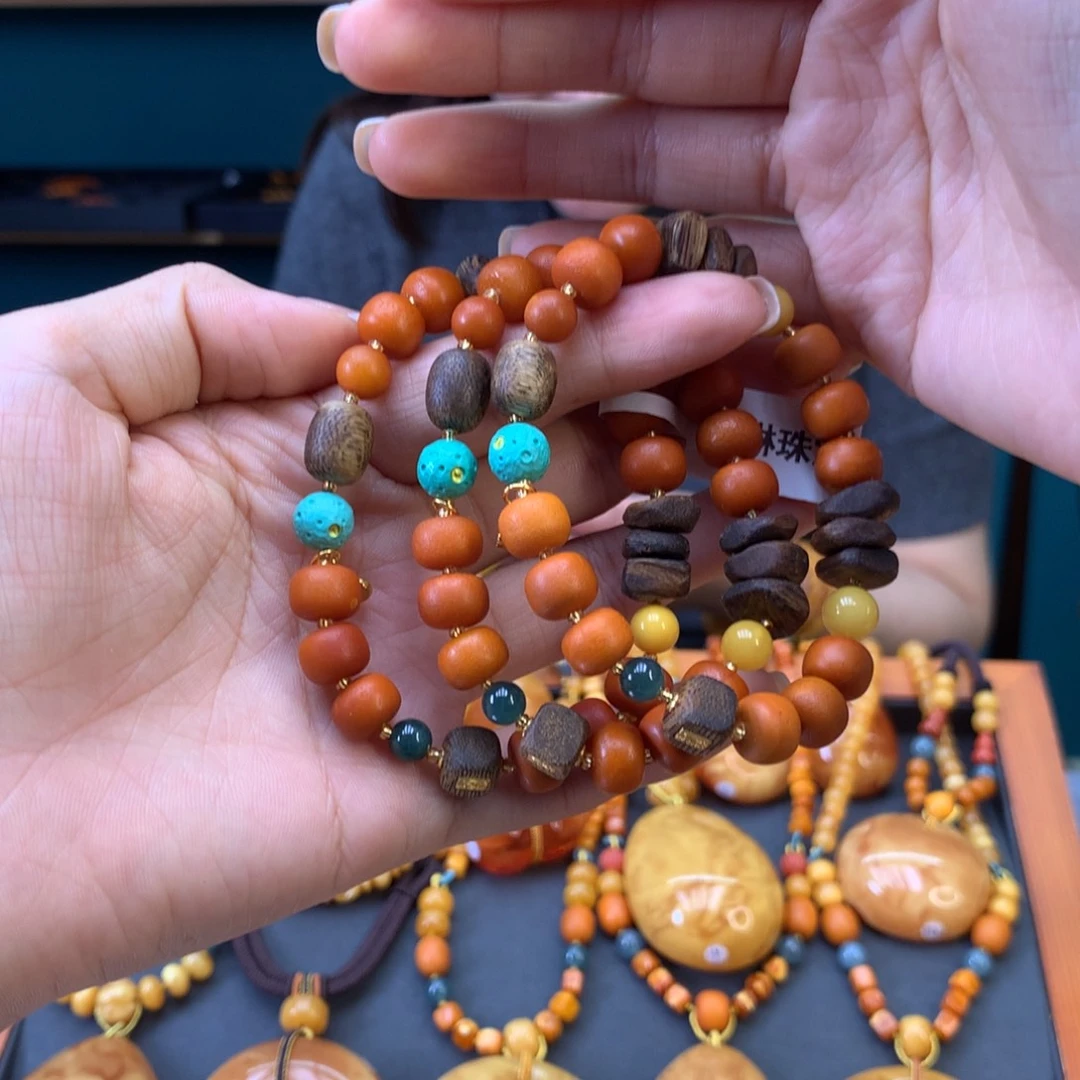 蜜蜡未镶嵌手串多样性发一