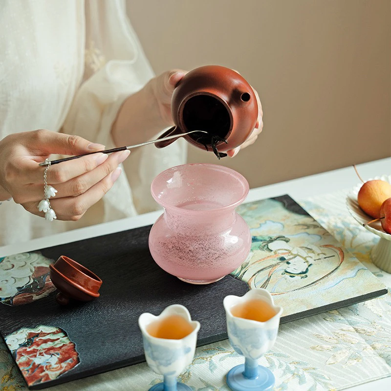 新款琉璃粉彩建水家用茶洗茶水废水缸杯洗茶渣桶功夫茶具配件