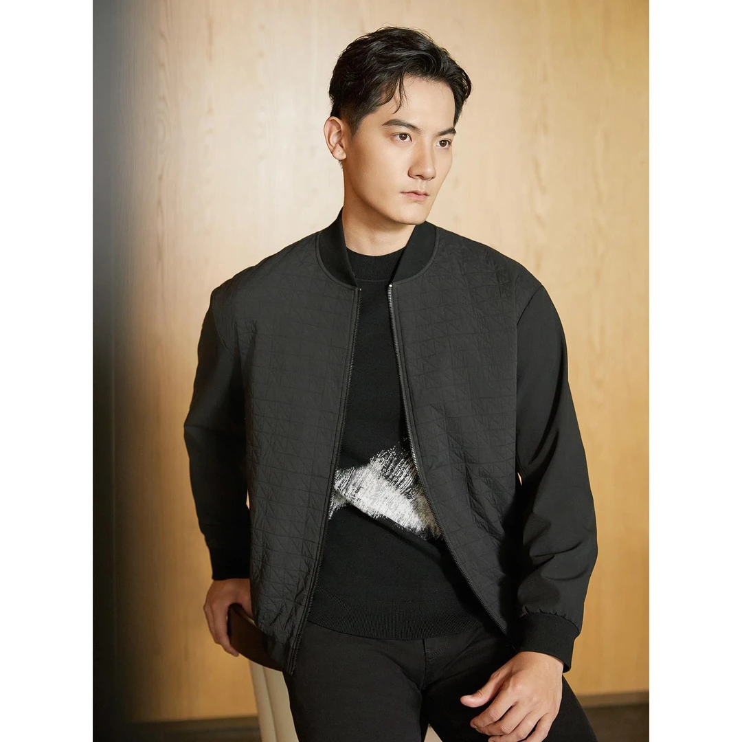 【保暖】利郎总部春秋高端双层夹棉提花休闲百搭飞行茄克24 QJK 901