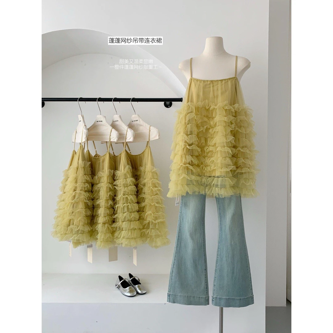 气质夏季少女网纱吊带连衣裙蛋糕裙超仙新款蓬蓬公主短裙