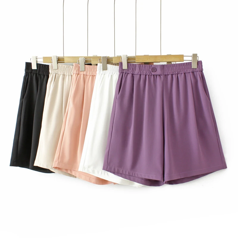 夏季微胖女生宽松短裤显瘦裤子短裤高腰运动松紧腰