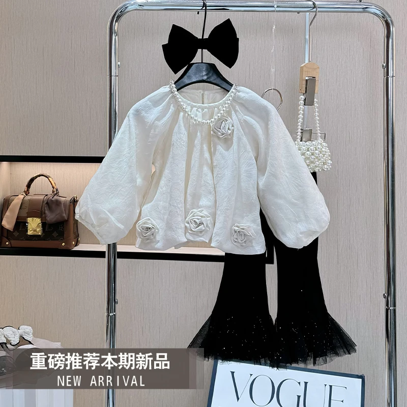 【现货】女童秋装套装2025新款长袖洋气小女孩时尚儿童气质两件套