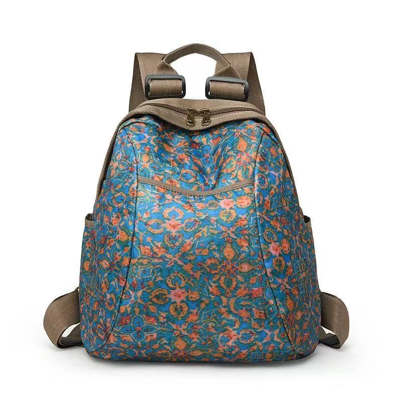 新款女士时尚休闲绿色绿色复古国风民族风背便当包轻便收纳整理