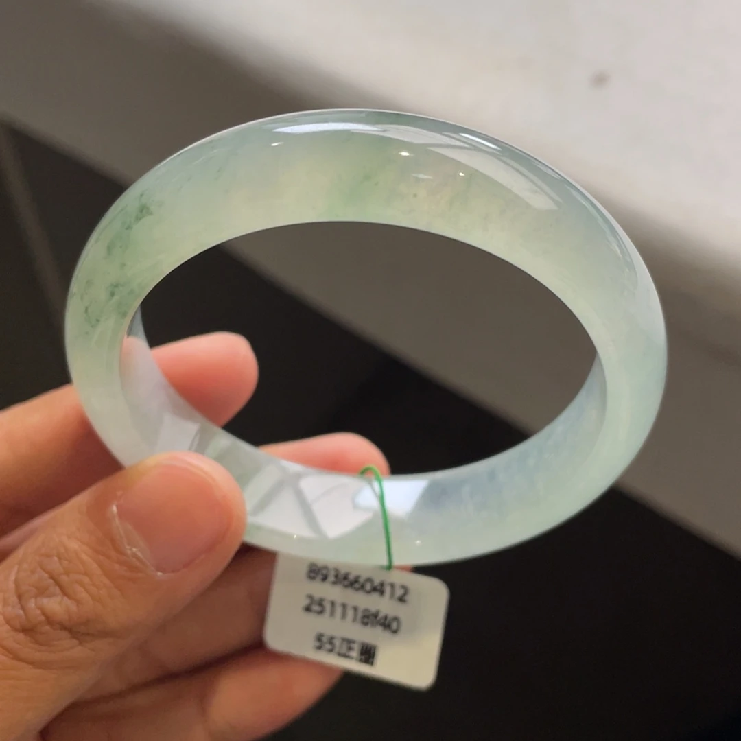 翡翠未镶嵌手镯起光冰飘花手镯【强推】