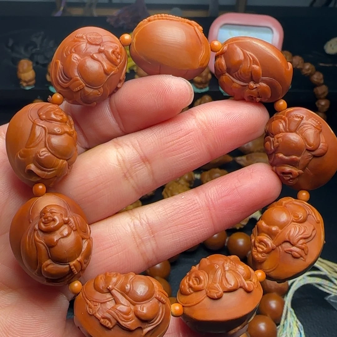 橄榄核手串/手链大****来纯手工弥勒