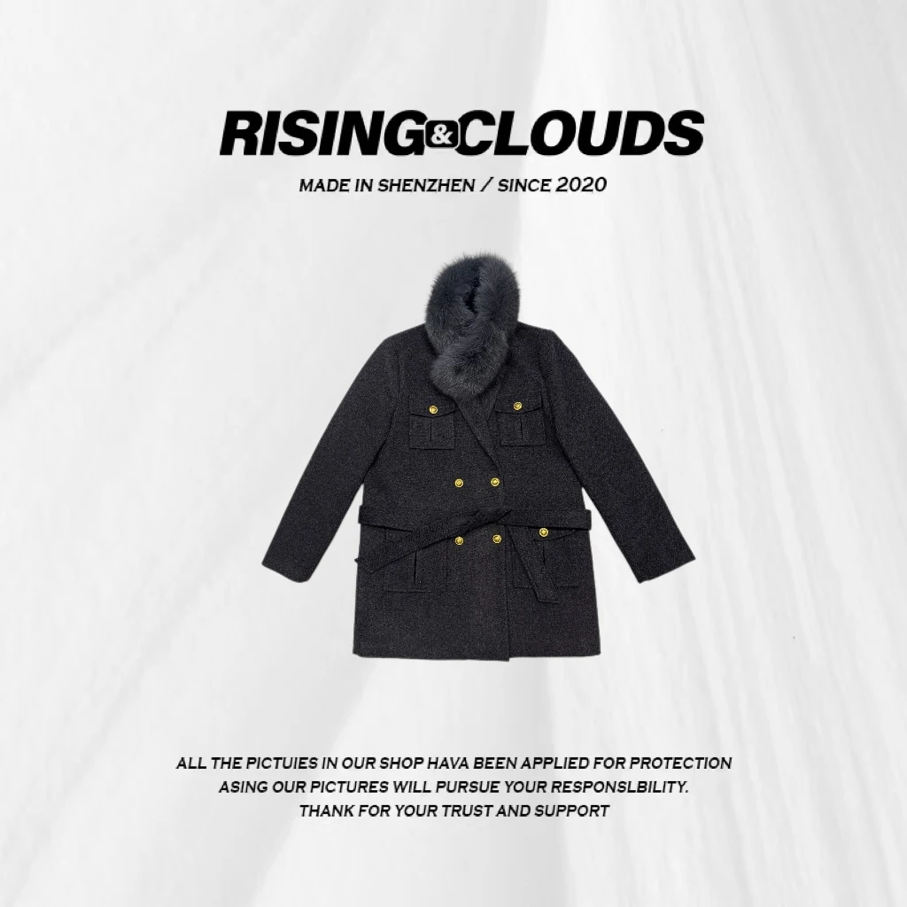 小法【黑骑士】保暖舒适冬季小香中长款大衣外套120380GT