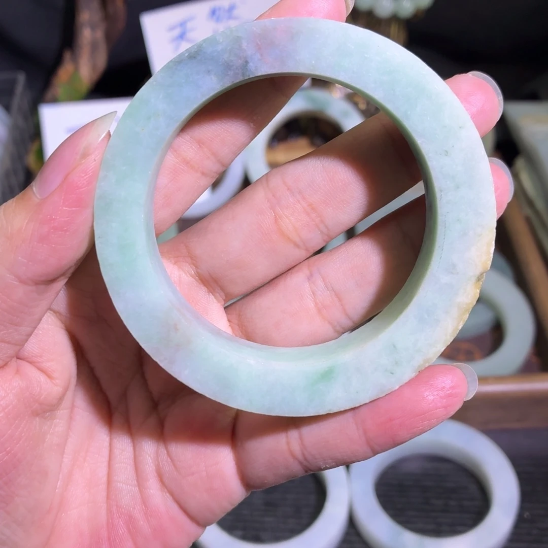 定制翡翠未镶嵌翡翠A货毛胚手镯定制