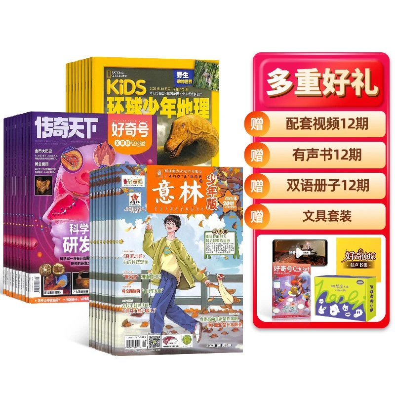 【杂志铺】好奇号+环球少年地理+意林少年版 2026年一月起订