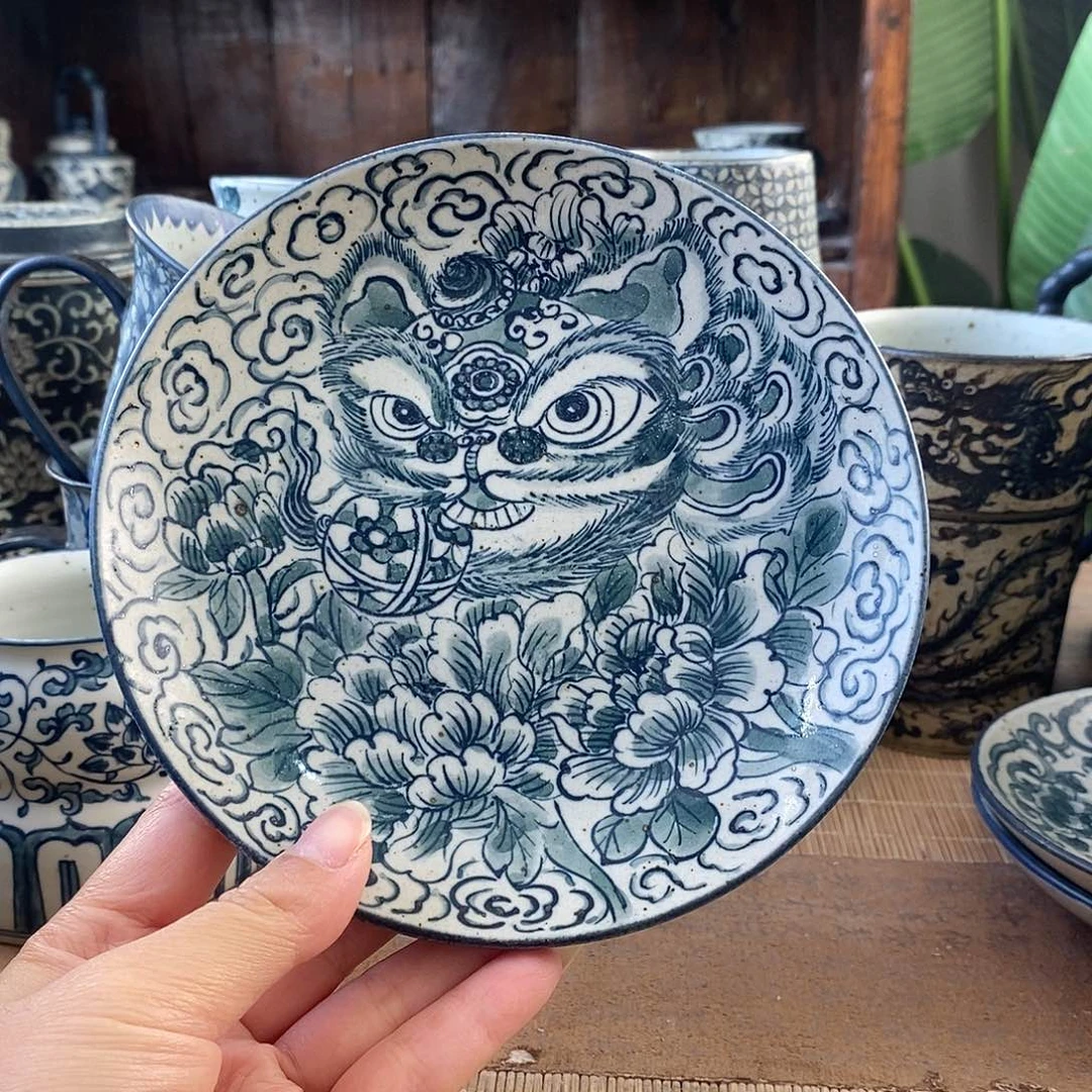 手工手绘青花高温陶瓷