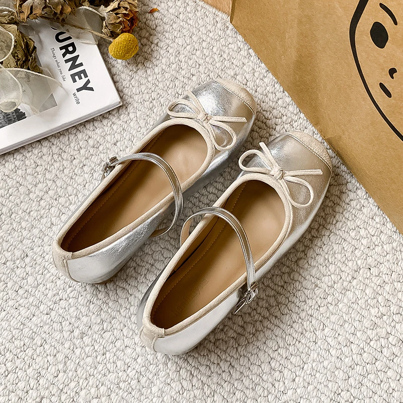 多巴胺系小个子内增高5cm芭蕾舞鞋25夏季浅口一字带玛丽珍单鞋女