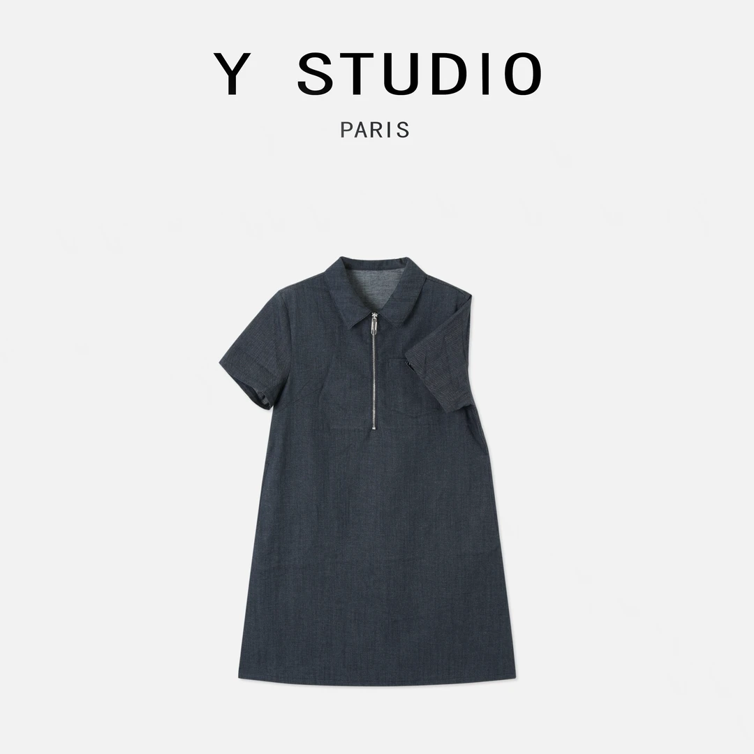 【大妮专属】（撩动心弦）设计百搭休闲夏季重工女翻领连衣裙