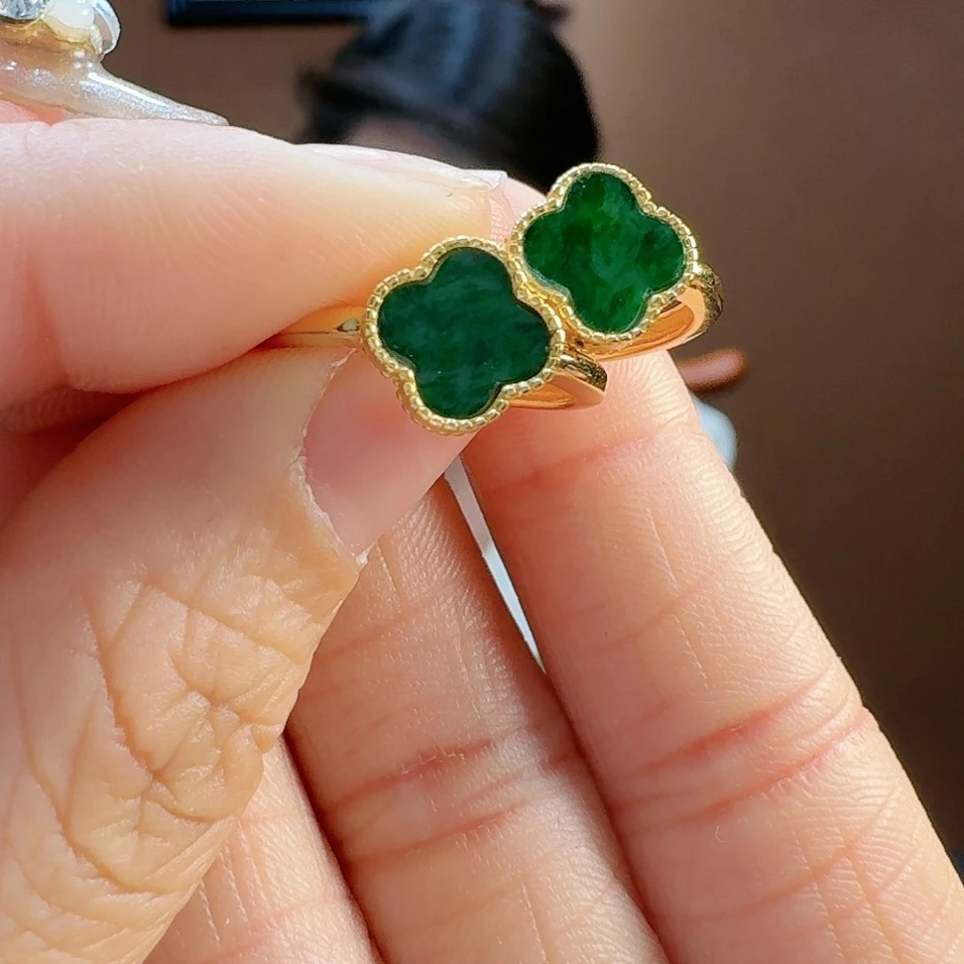 翡翠戒指银S925镶嵌戒指多样性发货一个