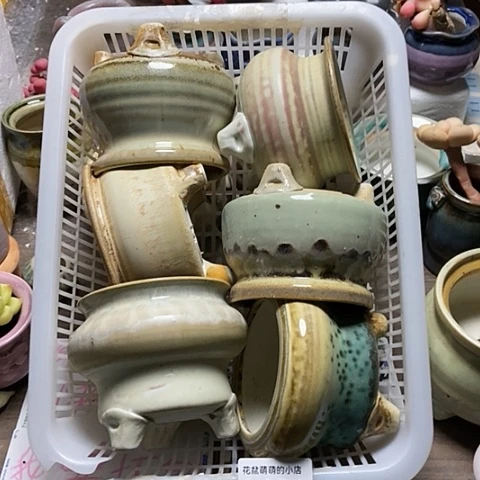 紫砂花盆一***提686微瑕品口径7到8左右