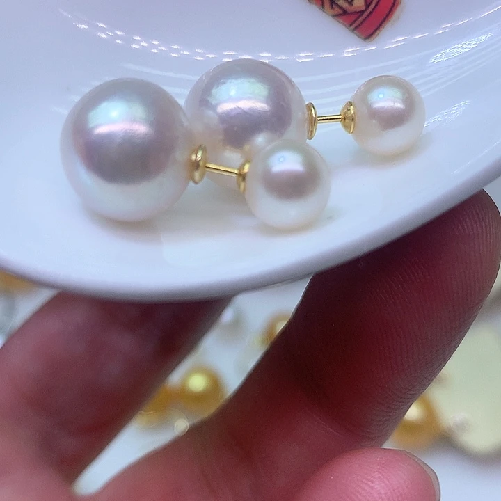 银S925镶嵌耳饰淡水珍珠