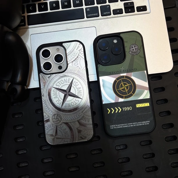 潮牌石头磁吸适用iphone16promax磨砂镜面苹果14/15pro磁吸手机壳