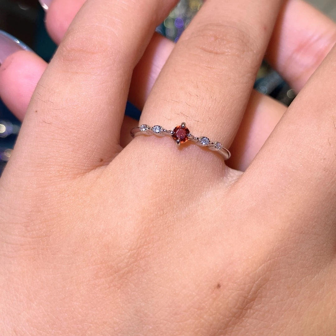 银S925镶嵌戒指石榴石