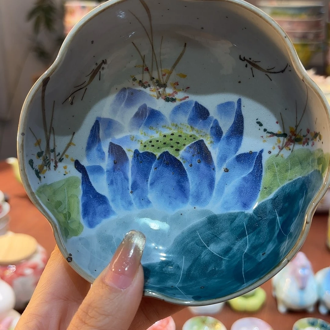 摆件景德镇手绘高温釉下彩陶瓷茶具