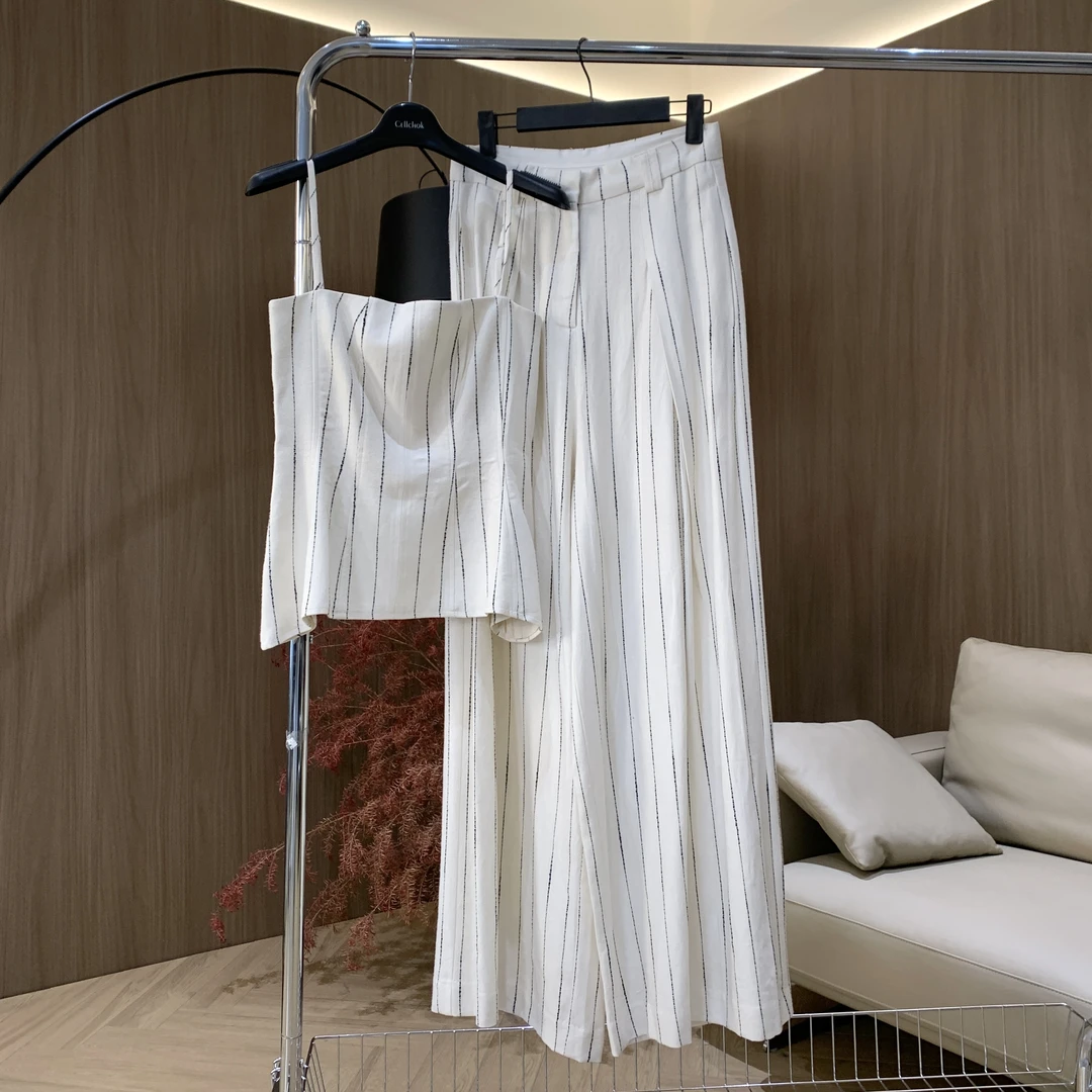 彭剩饭饭 吊带+高腰阔腿裤套装YK0243