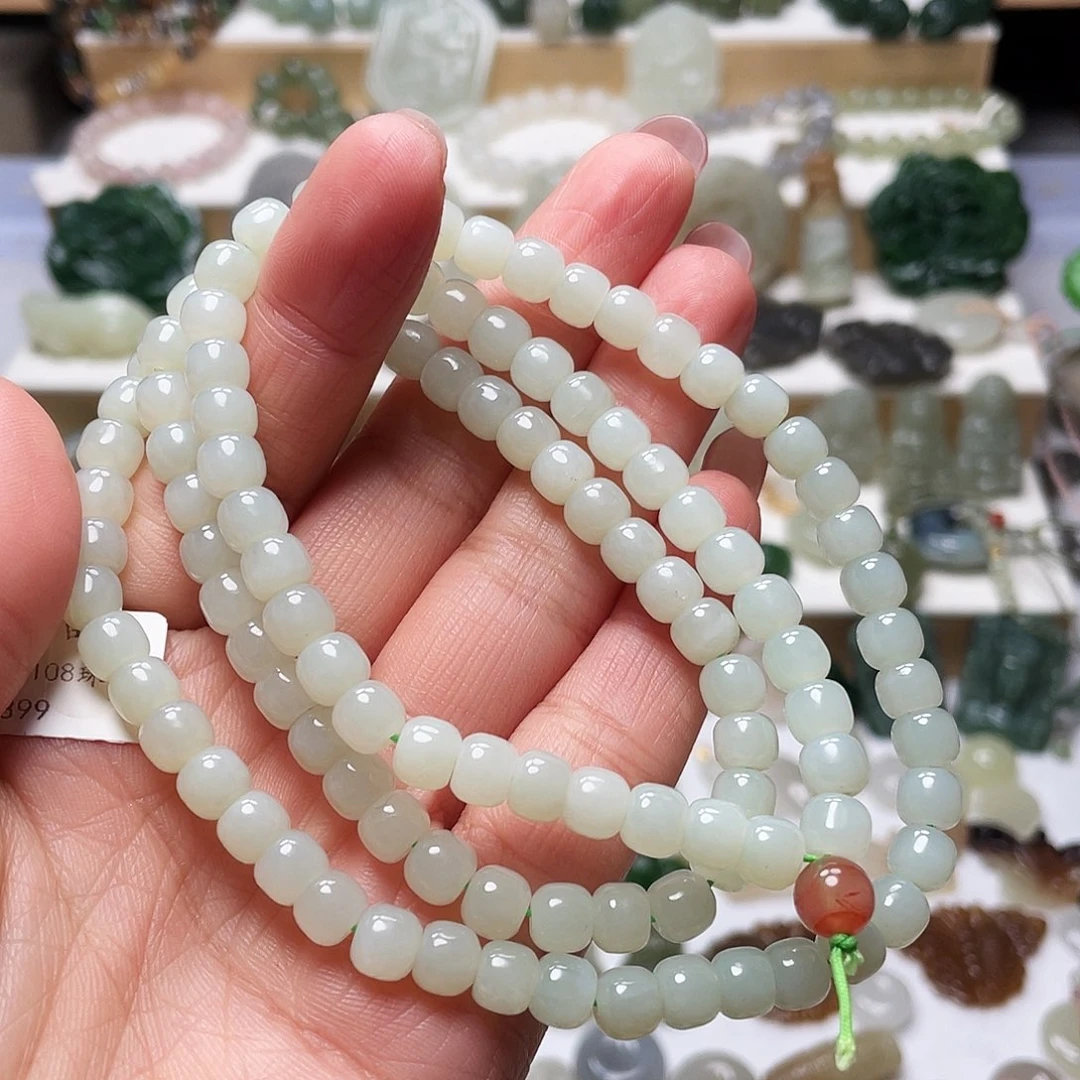 啾***～和田玉未镶嵌吊坠(赠链)多圈7