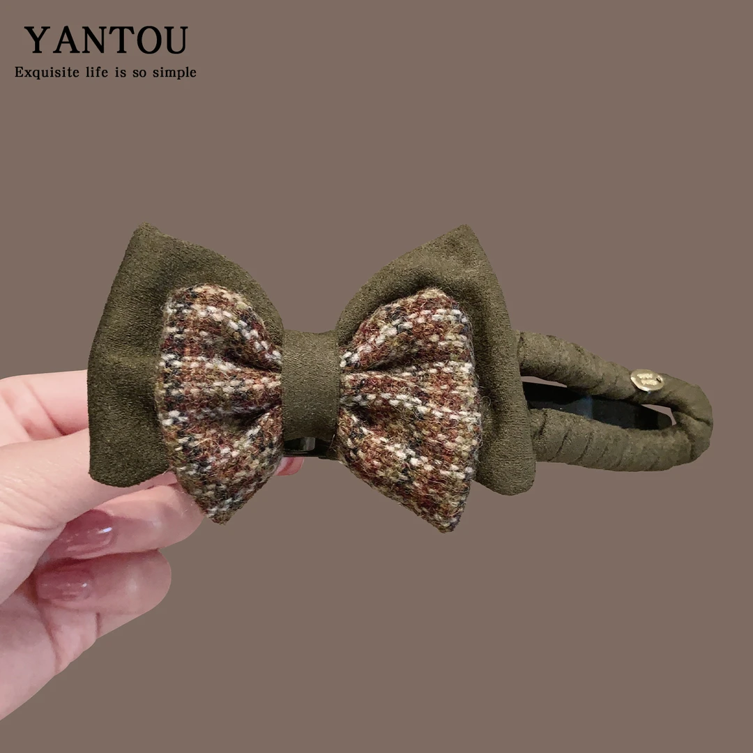 蝴蝶结盘发鸭嘴夹发夹女后脑勺固定一字夹高级感秋冬头发夹子头饰