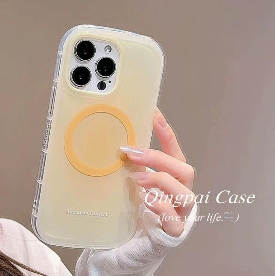 新款夏日多彩渐变苹果16promax磁吸手机壳iphone15软边防摔14/13