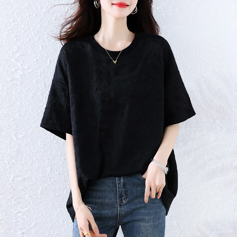 新中式蕾丝短袖2025夏季新款大码胖mm设计感独特别致百搭T恤上衣