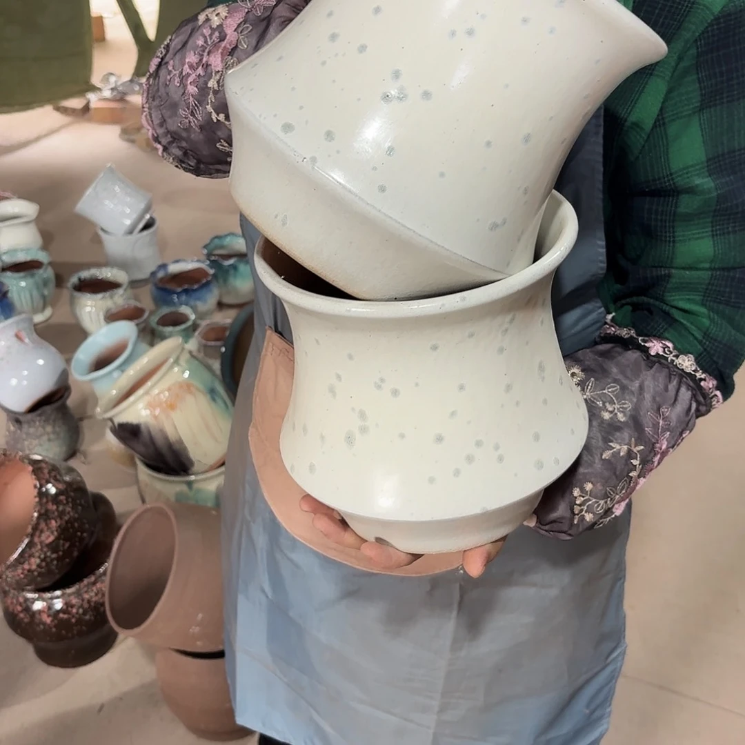 紫砂花盆口20高20两个