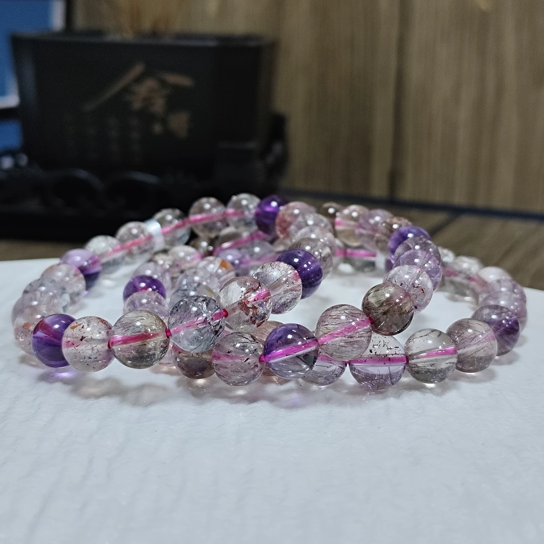 【书记甄选】天然超七单圈手链 多样性发一件 约8mm 1802BB