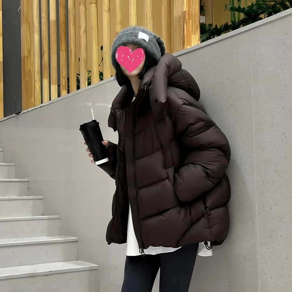 【现货清仓一件不留】冬装韩版白鸭绒羽绒服女宽松龟背感保暖外套