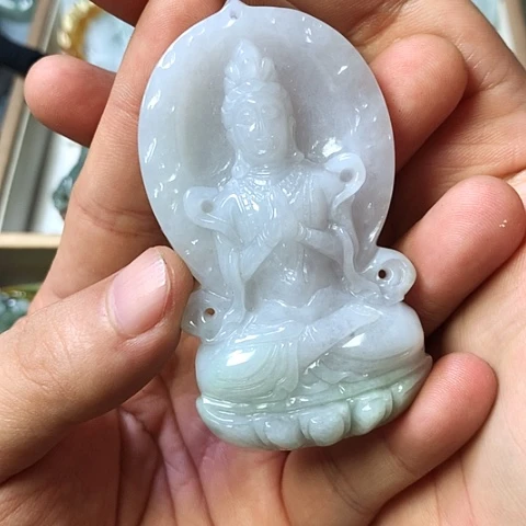 颈饰未镶嵌翡翠福豆豆珠宝翡翠颈饰
