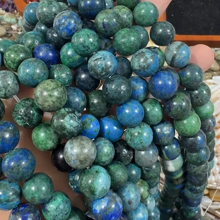 玛瑙/玉髓合金珠宝半成品一条12mm蓝色圆珠