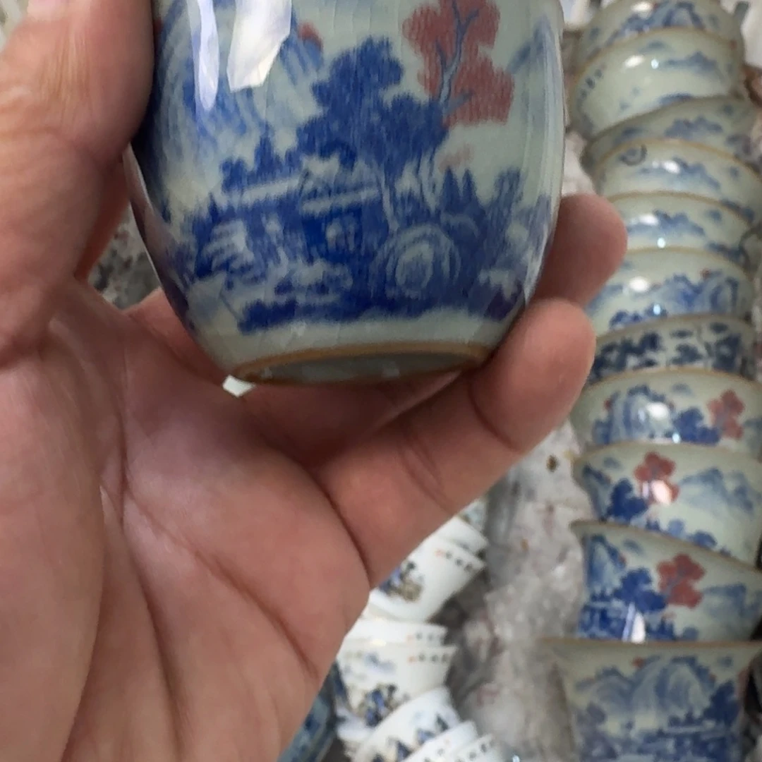 杯老陶泥万里山川小客杯