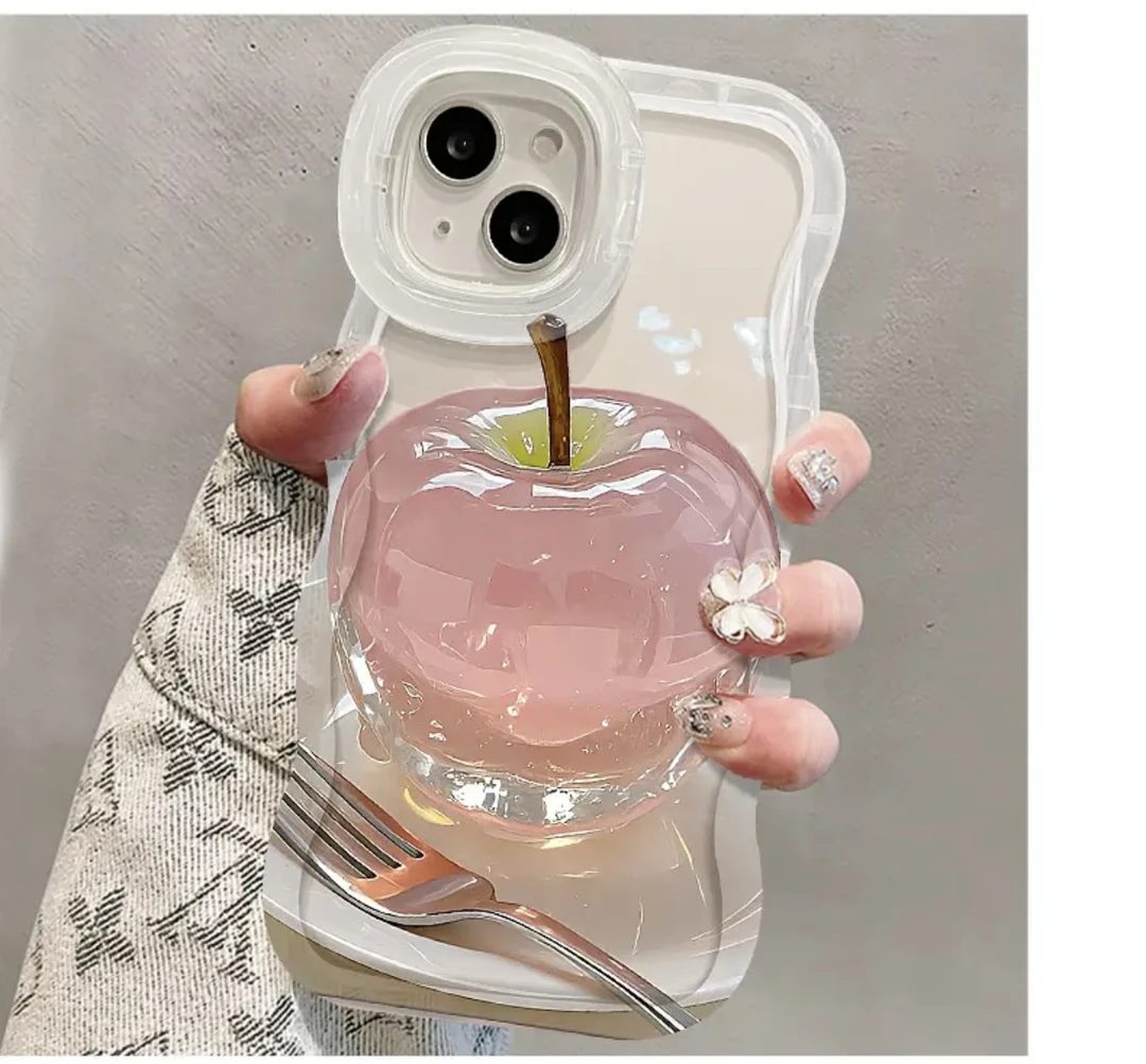 适用【苹果华为oppo小米vivo】波浪边双支架创意苹果透明防摔手机壳