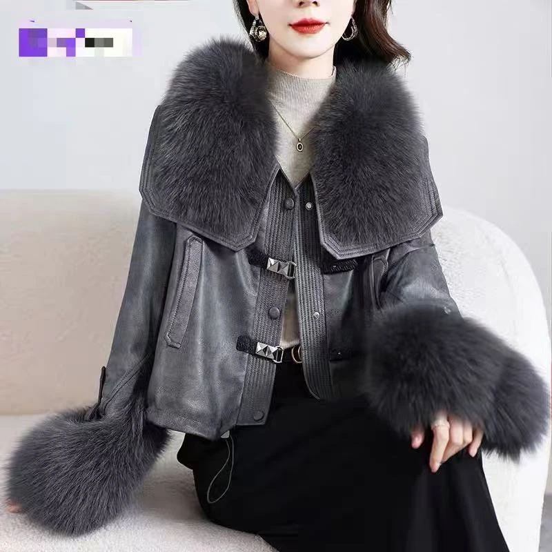 【小依专享】Z3F5086X新款时尚百搭皮草外套冬季5086清冷松弛感女装