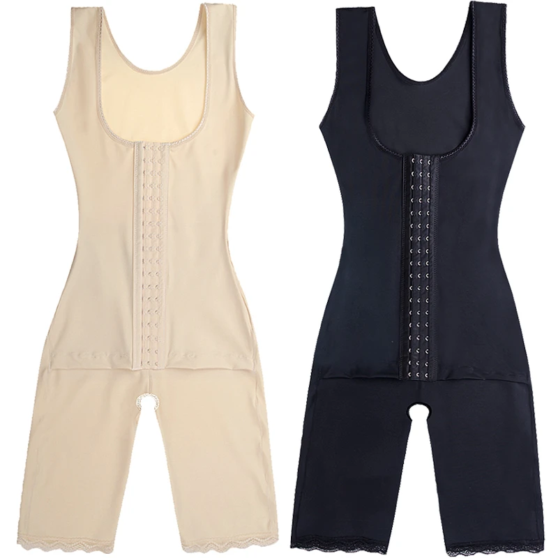 女性开裆连体内衣收腹提臀紧身塑身衣薄款加强版收腰塑型托胸美体