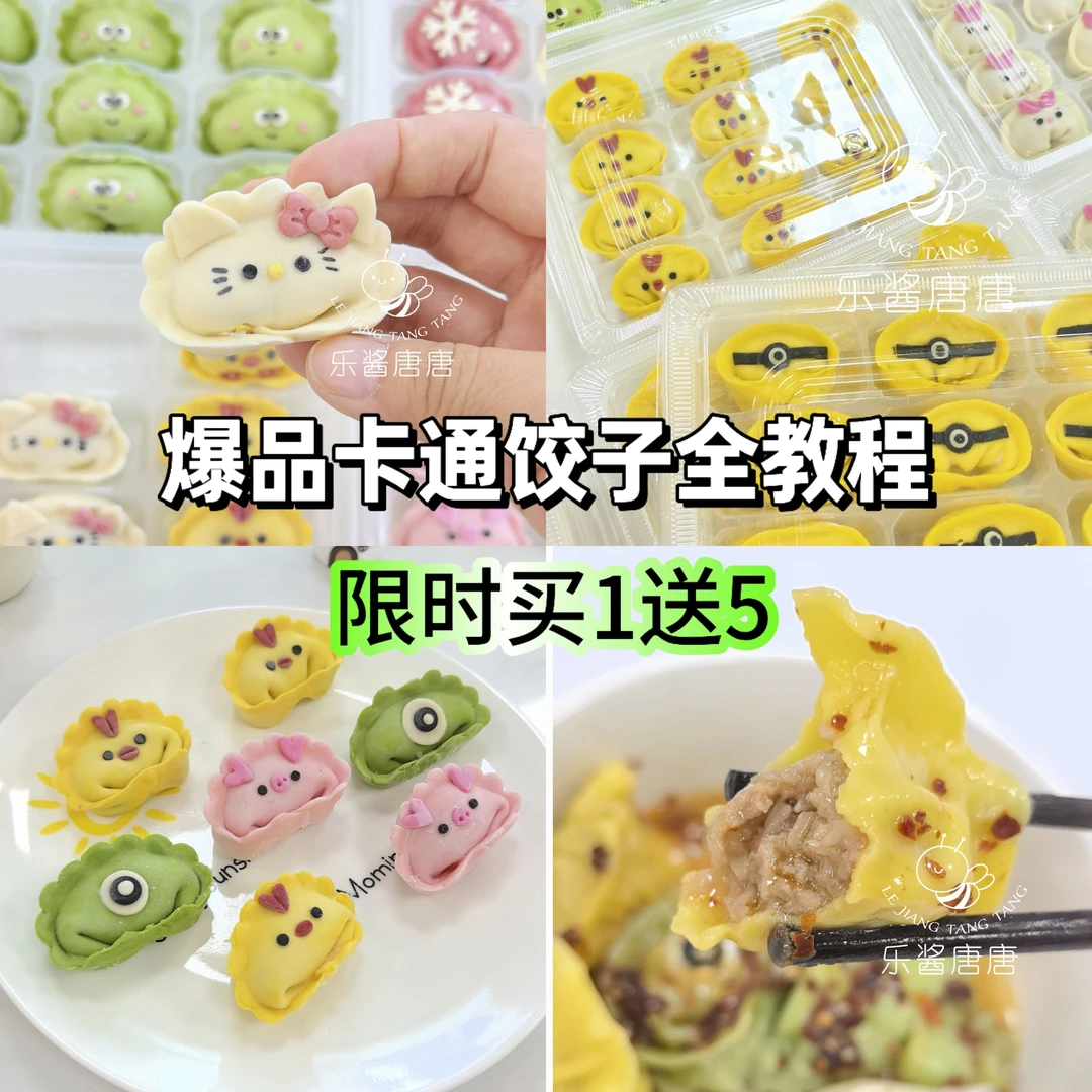卡通饺子&传统饺子53节视频课,从新手到精通(看短信开课程)