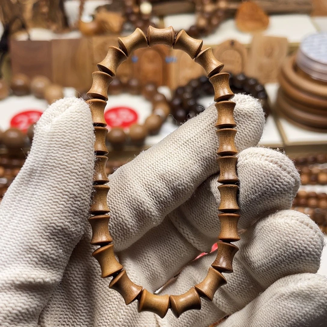 心***程檀香木手串/手链老山檀香竹节