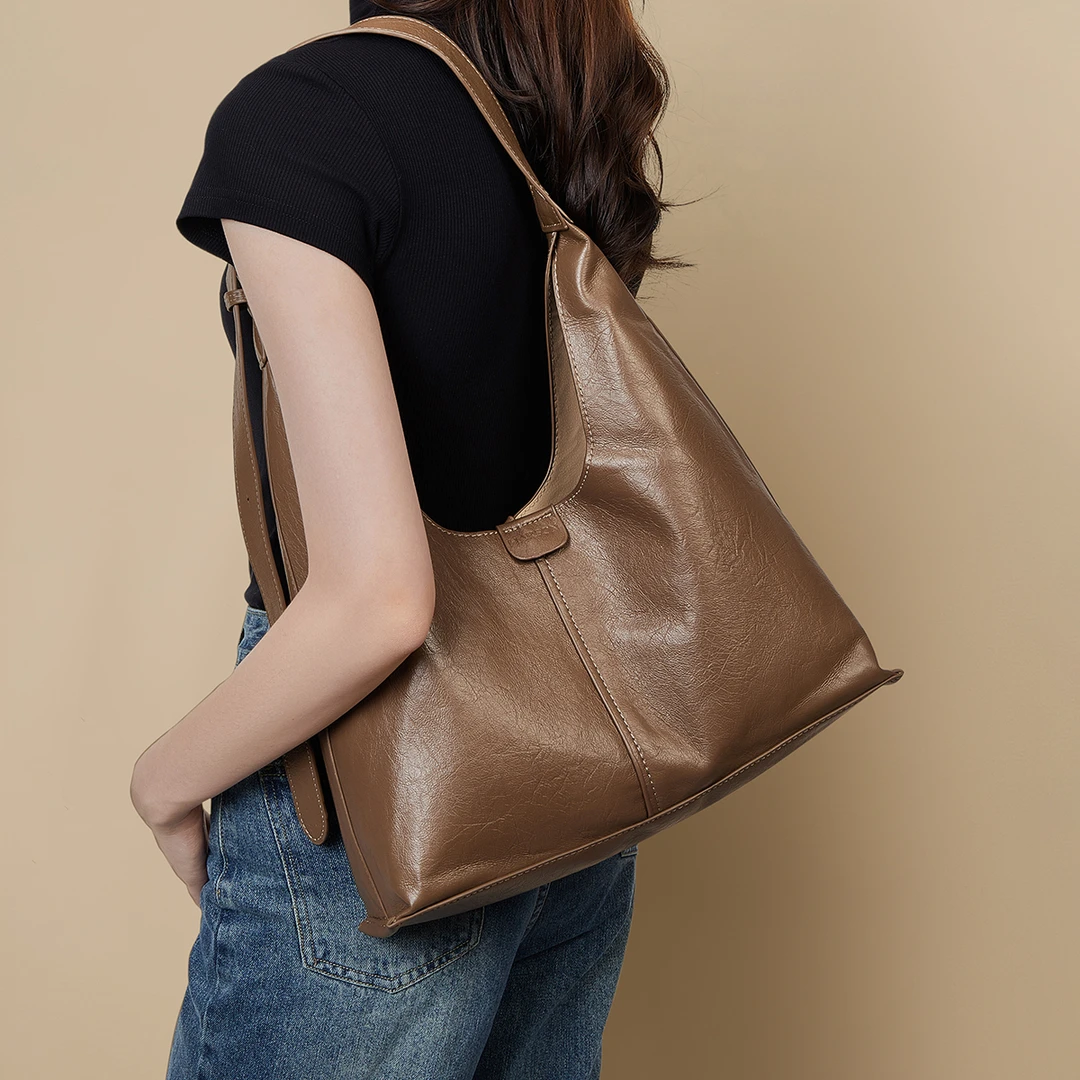 包包女轻奢高级感手工植鞣包包女高级感腋下HOBO包单肩托特包