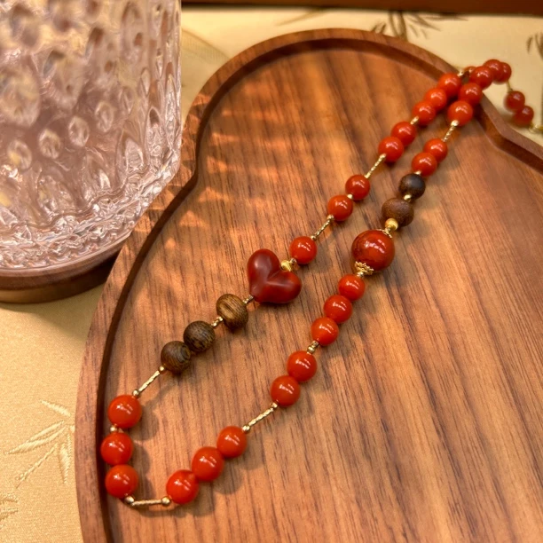 18金南红玛瑙两圈手串(多样性发一)N6630