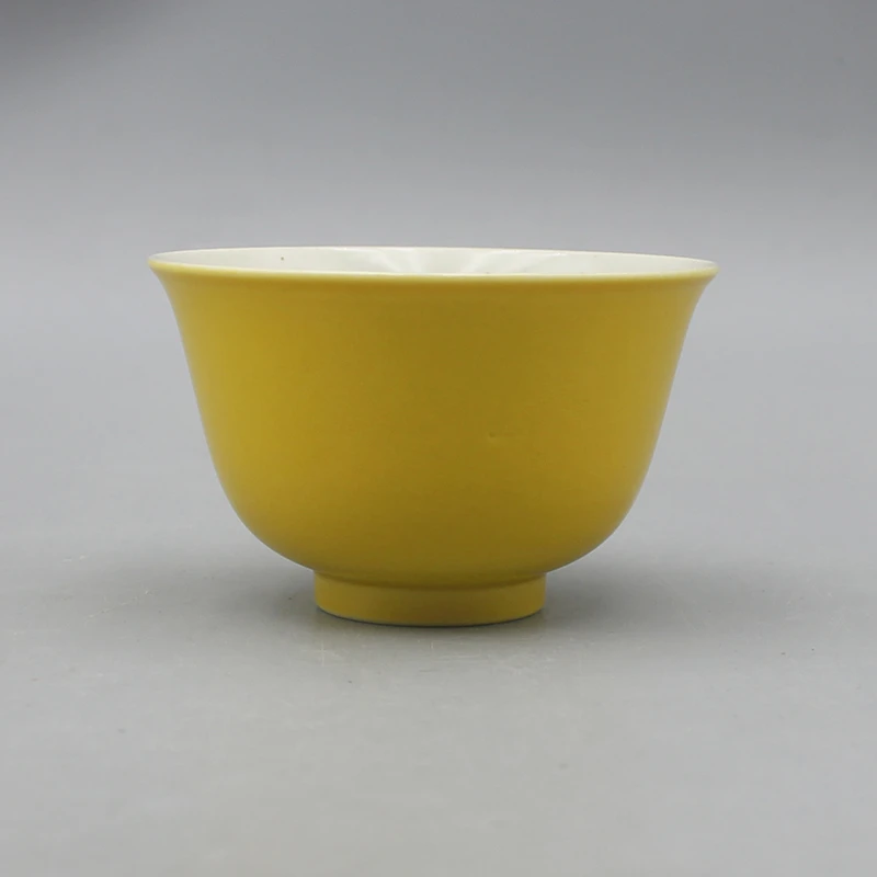 9351古陶瓷-清雍正柠檬黄主人杯